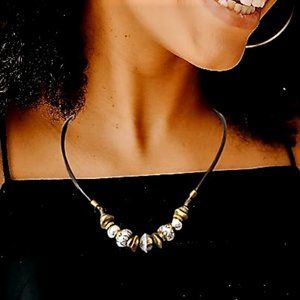 Silpada 925 Sterling Silver Brass Leather Treasured Trinkets Necklace N3237